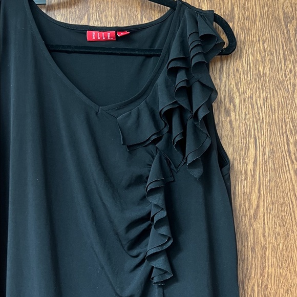 •ELLE• Black Ruffle Dress - Picture 3 of 5